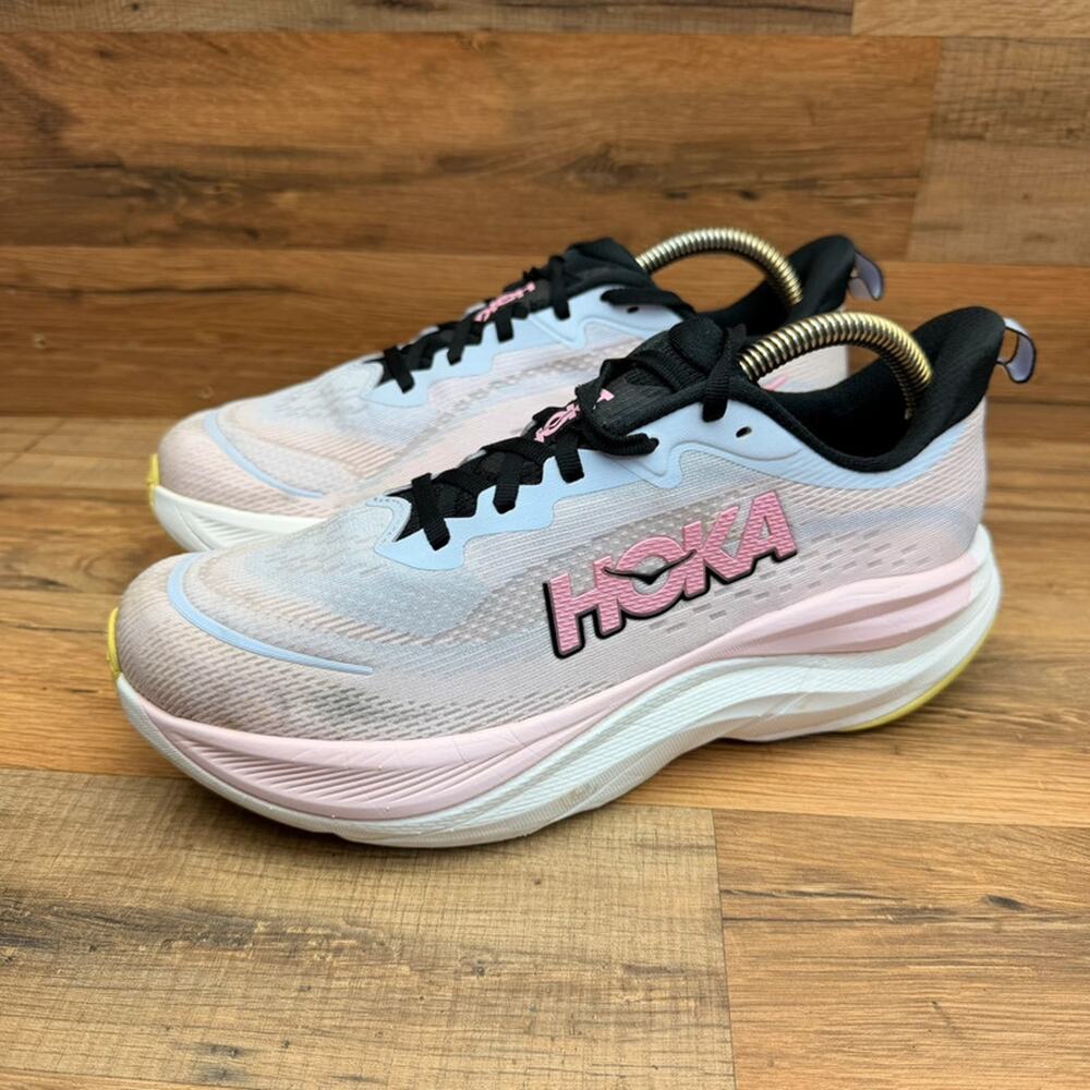 Hoka Clifton 10 women size 9.5 Carnation Starlight Glow Running Shoes